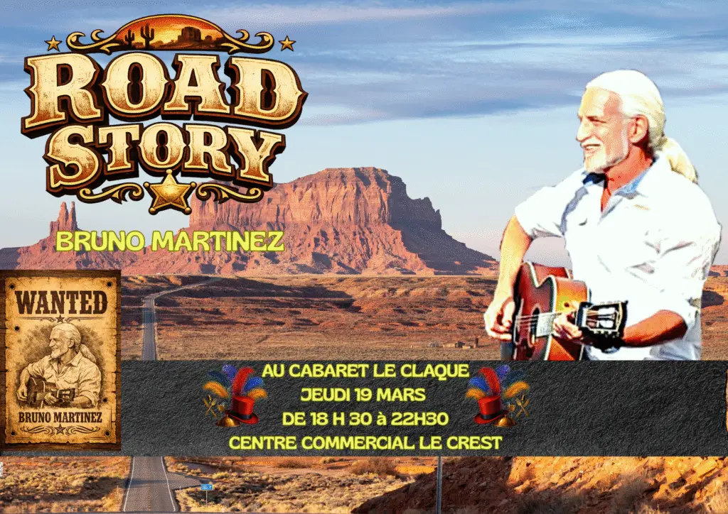 Venez assister à ce Road trip envoutant avec cet artiste à la voix incroyable. Chaque état des États Unis a sa Chanson et son thème. Un voyage exaltant et enrichissant .